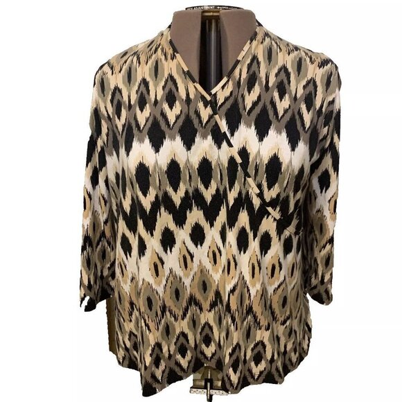 Ruby Rd. Size 1X. Cotton/spandex. Stretch Pullover. 3/4 Sleeve. B24 - Picture 3 of 4